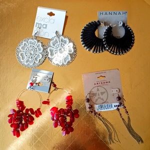 Four pair of earrings